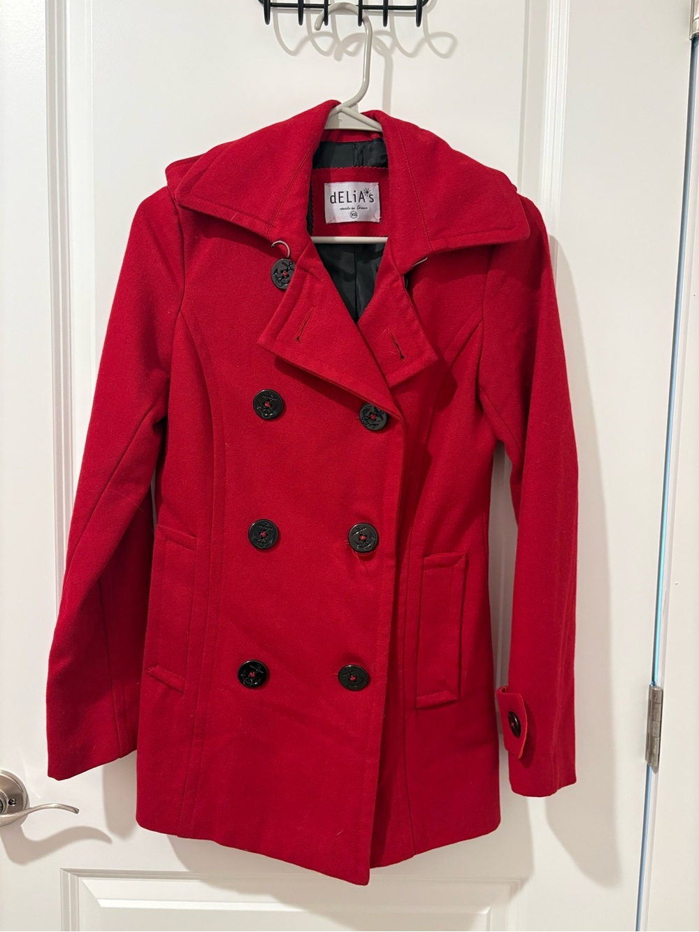 dELiA*s Red Double-Breasted Peacoat